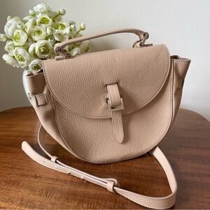 Meli Melo Ortsensia Saddle Bag in Beige Leather
